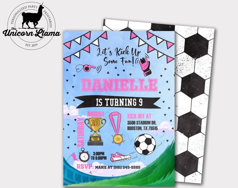Soccer Invitation Soccer Party Soccer Invite Soccer Birthday Printables Girl Party DIY Personalized Goalie Ball Outdoor