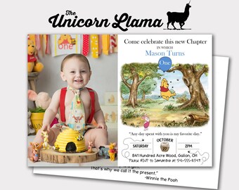 Winnie The Pooh Birthday Invitations Etsy