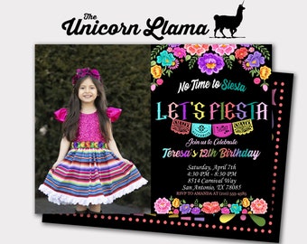 Fiesta Picture Invitation, Fiesta Party, Fiesta Invite, Fiesta Birthday, Printables, 1st Birthday, DIY, Mexican Party, Dia de Los Muertos