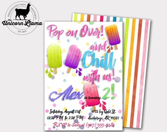 Popsicle Invitation, Popsicle Party, Popsicle Invite, Popsicle Birthday, Printables, Girl Party, DIY, Ice Cream