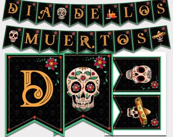 picture Day Of The Dead Banner Printable etsy
