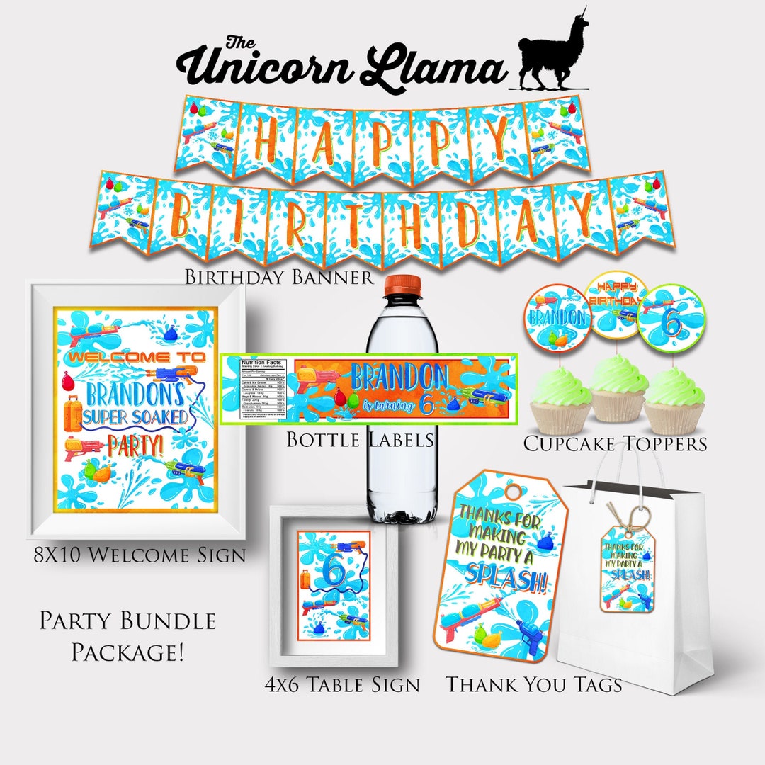 Water Gun Party Bundle, Water Gun Party, Water Gun Summer Birthday
