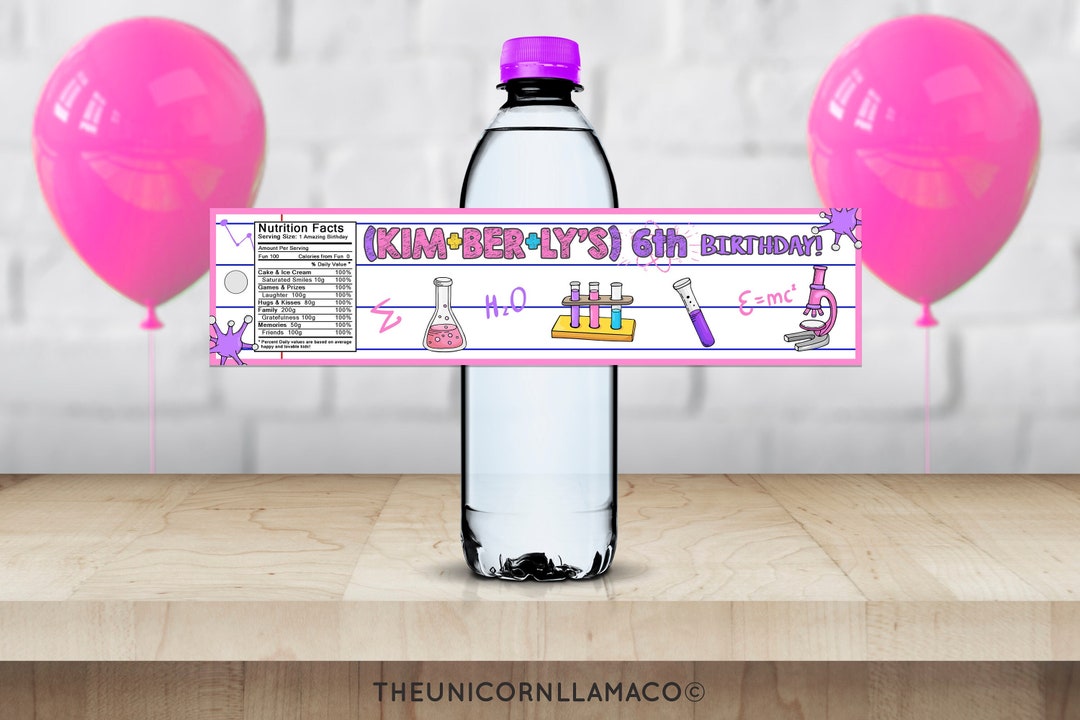 Science Bottle Labels, Laboratory Party Labels, Science Experiment ...