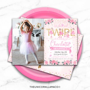 Ballerina Picture Invitation, Ballerina Party, Ballerina Invite, Ballerina Birthday, Printables, Girl Party, DIY, Editable