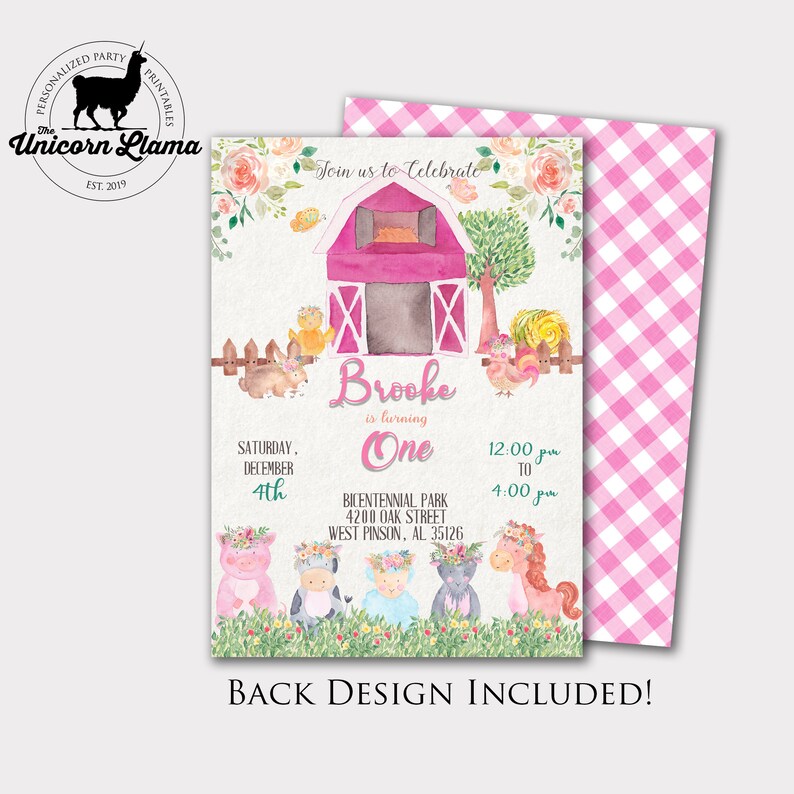 Farm Invitation, Farm Animals Party, Farm Invite, Farm Birthday, Printables, 1st Birthday, DIY, First Birthday image 4