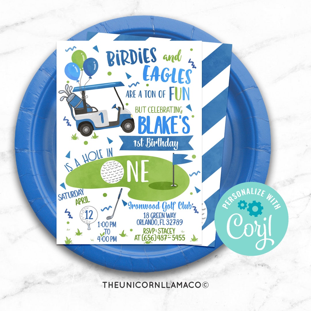 EDITABLE Golf Invitation, Hole in One Party, Golf Ball Invite, Golf Par