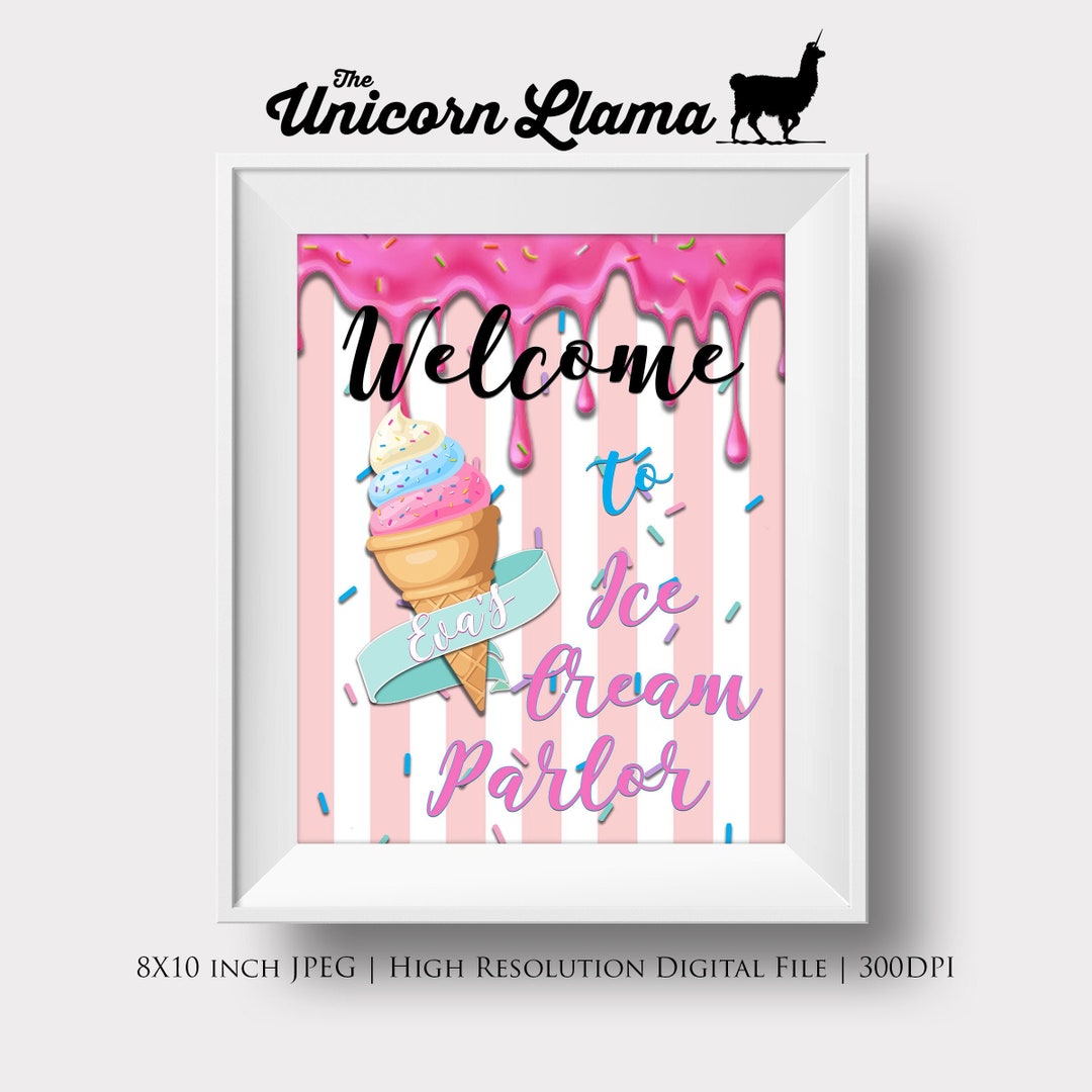 Ice Cream Sign, Ice Cream Birthday Sign, Ice Cream Party, Decor