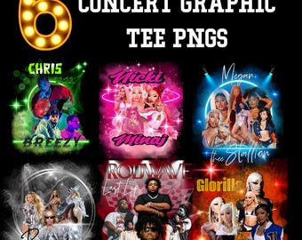 6 graphic tee pngs to have you concert ready *bootleg tees* not a physical product