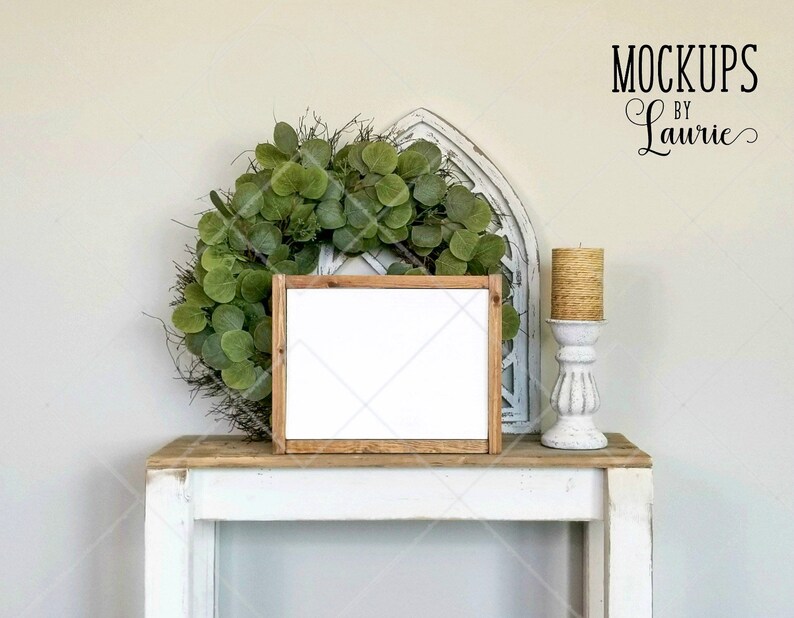 Download Wood Sign Mockup Lay Flat Sign Mockup Framed Wood Sign | Etsy