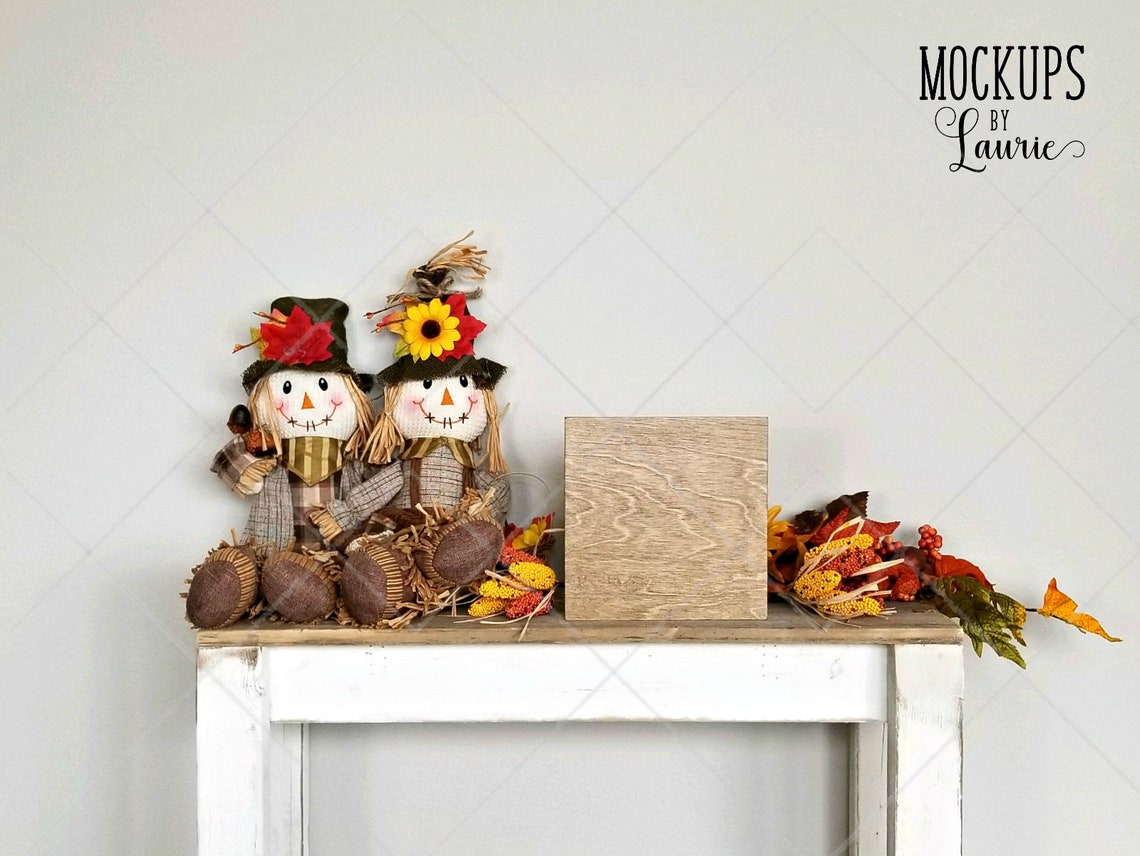 Fall Sign Mockup Lay Flat Sign Mockup Square Wood Sign Etsy
