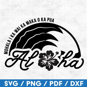 Aloha Hibiscus Flower Ocean Wave summertime SVG, PNG, PDF, dxf Cutting File