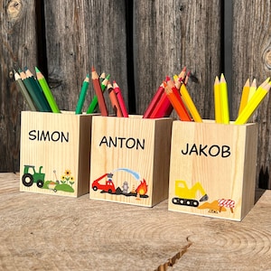 Stiftebecher Mähdrescher mit Traktor - Kinder Stifteköcher