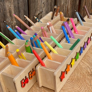 Stifteheld Rainbow, porte-stylo Montesorri pour enfants, cadeau pour les enfants de la maternelle, organisateur de bureau pour enfants image 8