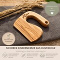 Safe children's knife made of olive wood, personalized Montessori knife, children's knife with name, children's knife, children's cutlery with name
