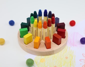 Holder for Stockmar wax crayons and blocks, Waldorf pencil holder, gift idea for children, desk organizer, school pencil holder