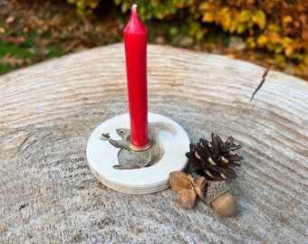 Advent wreath squirrel, Advent candle ring, wooden Advent wreath, Christmas candle ring, Christmas decorations, Advent plate with candles