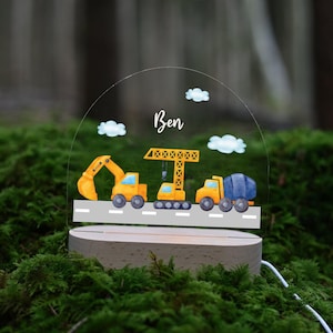 Night light construction site, construction site night light, construction site lamp, construction site, baby gifts, night light children&#39;s room, construction site gift, boys