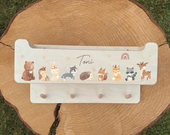 Kindergarderobe mit Ablagebox aus Holz, Kindergarderobe mit Ablage, Geschenke zur Taufe, Kinder Garderobe, Geburtsgeschenk, Kindergarderobe