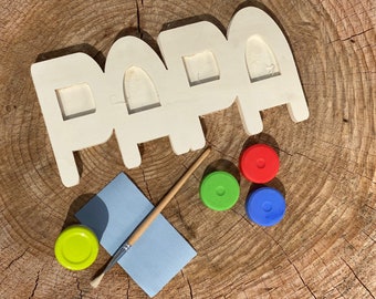 DIY craft set for dad made of wood - surprise dad for Father&#39;s Day: homemade wooden picture frames for unforgettable family memories