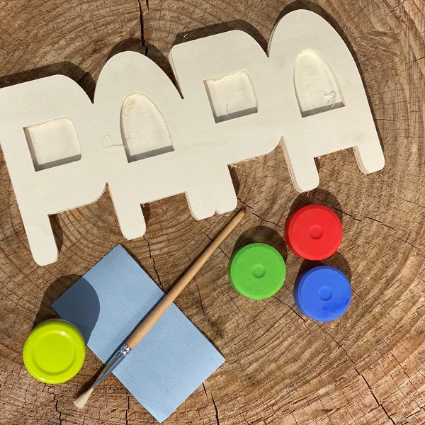 DIY Bastelset Papa aus Holz - Papa zum Vatertag überraschen: Selbstgemachte Bilderrahmen aus Holz für unvergessliche Familienerinnerungen