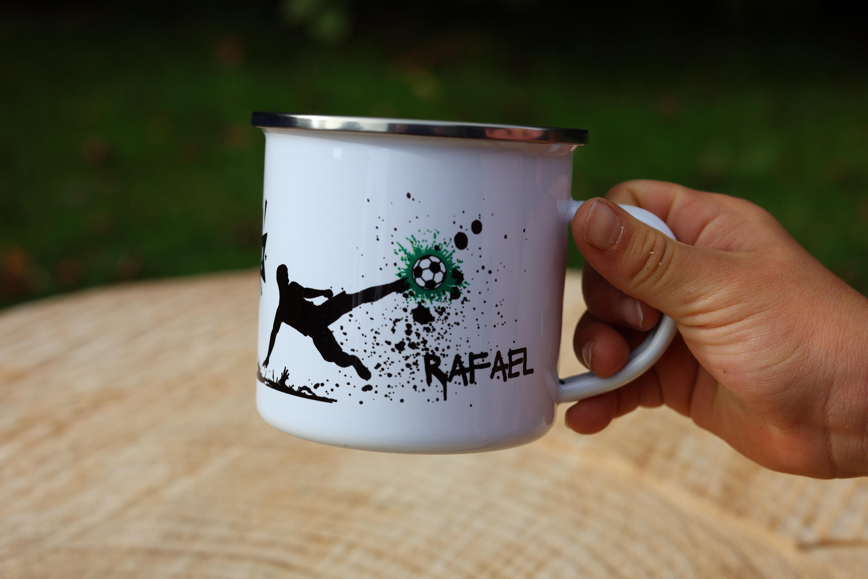 Personalisiert Fußball Tasse – Mit Namen & Nummer, Geschenk Für Fußballfreunde