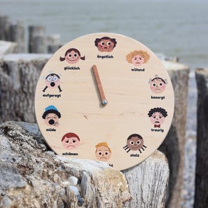 Reloj de sentimientos con tarjetas de sentimientos, rueda de sentimientos, sentimientos, emociones, rueda de sentimientos, rueda de emociones, autoconocimiento, animar a los niños, tarjetas de sentimientos