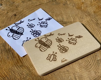 Personalized breakfast board with a child's drawing, children's artwork, children's drawing, Christmas gift, Grandma, Grandpa, Mom, Dad, Uncle, Godfather