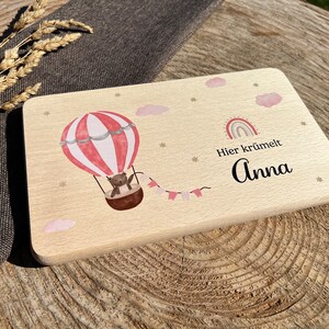 Tagliere colazione personalizzato, palloncino regalo per bambini, tagliere con nome e palloncino