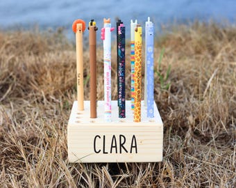 Pencil holders for various brands of pencils, children's pencil holders, personalized pencil holders, back to school, first day of school for girls, first day of school