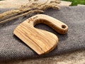 Safe children's knife made of olive wood, personalized Montessori knife, children's knife with name, children's knife, children's cutlery with name