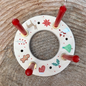 Advent wreath Christmas, candle ring Advent, Advent wreath made of wood, candle ring Christmas, Christmas decoration, Christmas gift
