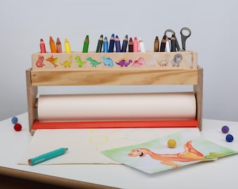 Pen Hero Dino, Ikea hack, Montessori pen holder for children, gift for kindergarten children, children's desk organizer, pen holder with name