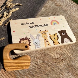 Sicheres Kindermesser aus Olivenholz, personalisiertes Montessori Messer, Kindermesser mit Namen, Kindermesser, Kinderbesteck mit Name