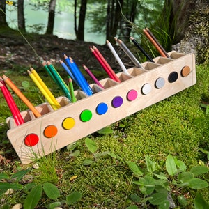 Stifteheld Rainbow, porte-stylo Montesorri pour enfants, cadeau pour les enfants de la maternelle, organisateur de bureau pour enfants image 4