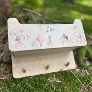 Children&#39;s wardrobe fairies, children&#39;s wardrobe with storage compartment, personalized children&#39;s wardrobe, children&#39;s wardrobe with storage box, gift for girls, fairies