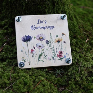 Blütenpresse aus Holz, Personalisierte Blumenpresse zum Trocknen von Blumen, Blütenpressen, Pflanzenpresse, Geschenk, Gartenliebe, Kräuter Bild 4