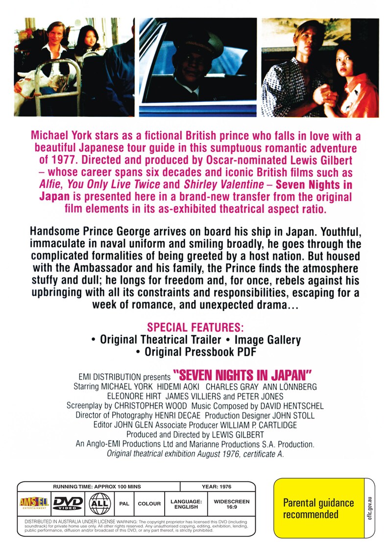 Seven Nights in Japan 1976 DVD Michael York Hidemi Aoki Etsy Seven Nights in Japan 1976 DVD Michael York Hidemi Aoki Etsy