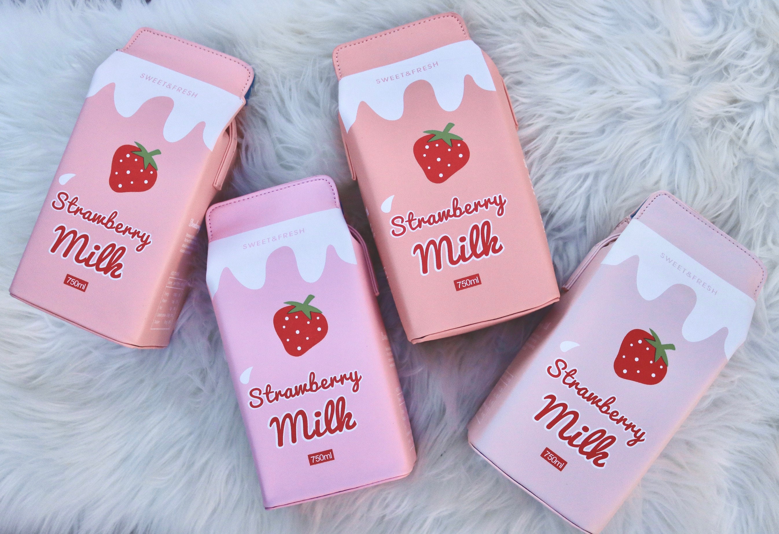Japanese Bag Strawberry Milk Box Purse Crossbody Bag Cute Etsy