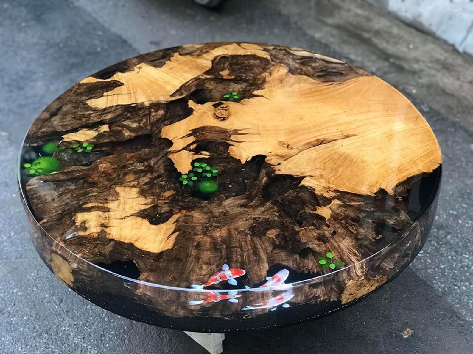 Epoxy Resin Table Blue river table top with epoxy inlay burl Etsy