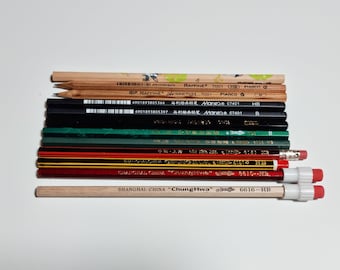 Chinese Pencil Sampler Set - Aihao, Marco, Maries, Chunghwa Pencils, Made in China