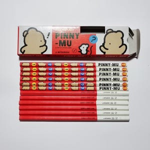 Vintage Mitsubishi Pencil 4508 Pinny-Mu HB 1 Dozen - Made in Japan, San-X, JIS Mark
