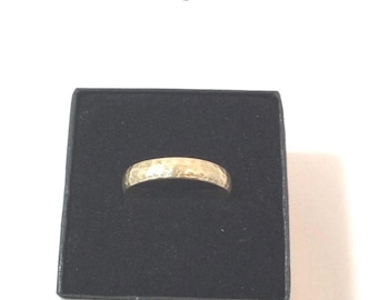 Vintage 18k Yellow Gold Starburst Ring - Celestial Wedding Band Size 9