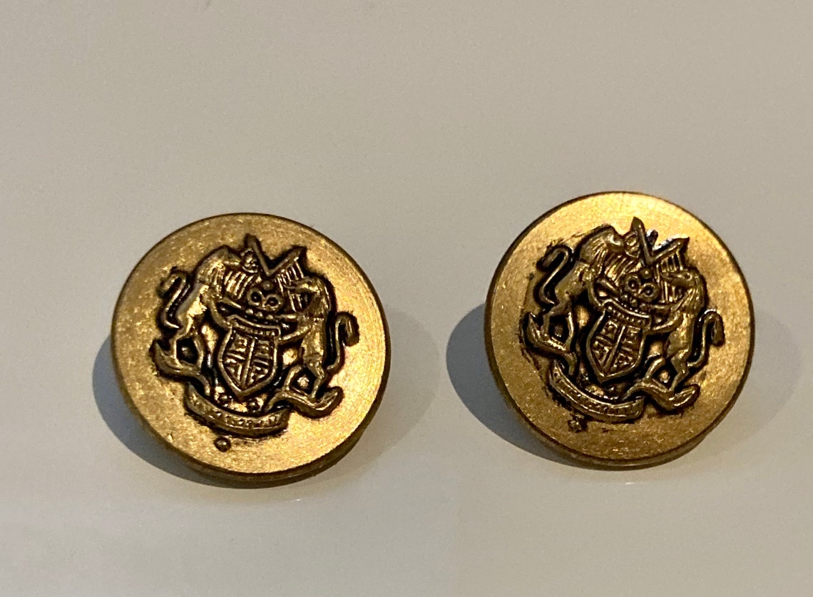 Vintage Buttons Pack of 4 coat of Arms Knight Shield Etsy