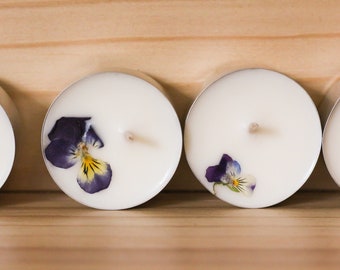 Petal | Soy Wax Tea Light Candles | Cotton Wick | Phthalate Free Fragrance | Sweetgrass | Lily | Jasmine | Tea light bag