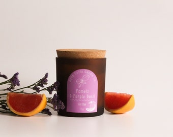 Pomelo + Purple Basil | Soy Wax Candle | Spring Candle | Cotton Wick Candle | Phthalate Free Fragrance | Essential Oils | 7oz