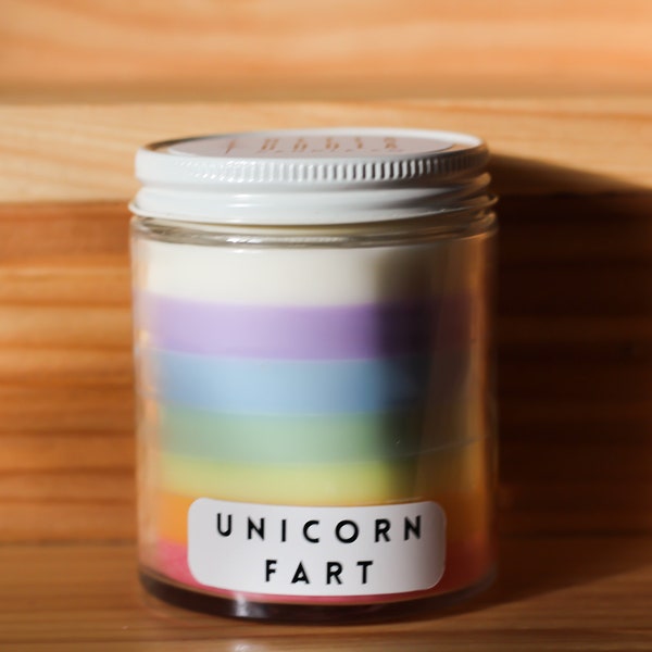 Unicorn Fart | 6oz | Soy Wax Candle | Cotton Wick | Phthalate-free Fragrance Oil | Essential Oils | Cashmere Fragrance | Vanilla | Jasmine