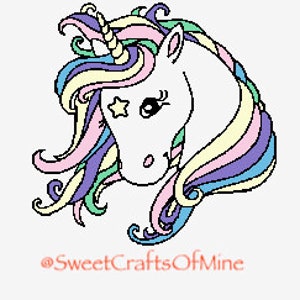 Colorful Unicorn crochet graphgan pattern.