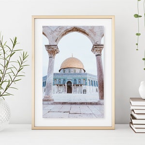 Original Photography Dome of The Rock Jerusalem Pillars Palestine Islamic Art Print Muslim Art Islam Mosque Home Decor Print Aqsa Compound