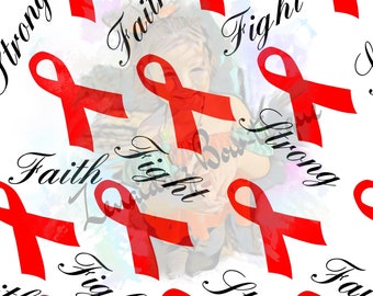 red fight strong faith ribbon seamless file