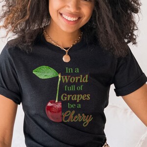 Cherry Shirt, Cherry Graphic Tee, Gift for Women, Cherry T-Shirt for Her, Cute Cherry TShirt, Fruit Tee, Cherries Spring T Shirt, Gardening